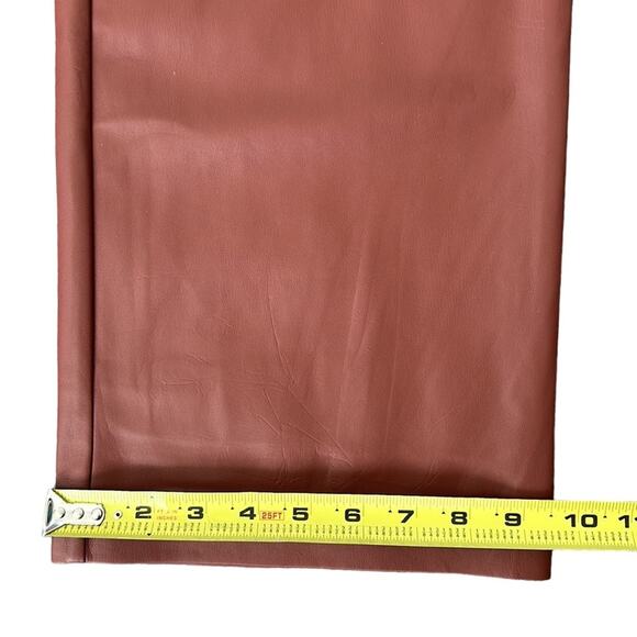 NEW House of Harlow 1960 Brown Vegan Leather Wide Leg High Rise Trouser Pants 10 - Picture 4 of 13